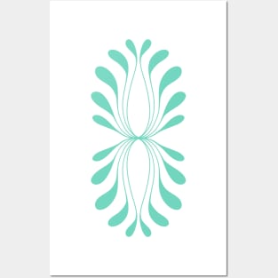 turquoise flow pattern Posters and Art